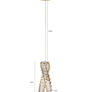 PENDENTE LED CRISTAL LEZIE IN C/32CM 21W 3000K OURO BRILHO