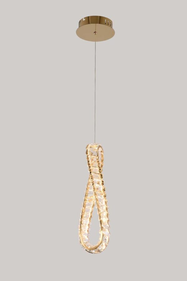 PENDENTE LED CRISTAL LEZIE IN C/45CM 33W 3000K OURO BRILHO - Image 2