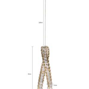 PENDENTE LED CRISTAL LEZIE IN C/45CM 33W 3000K OURO BRILHO
