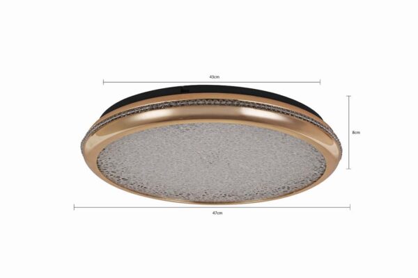PLAFON LED ZOVA 47CM 35W 3000K OURO BRILHO - Image 3