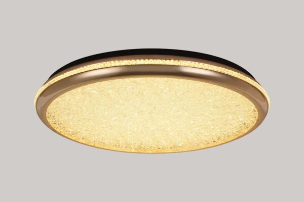 PLAFON LED ZOVA 58CM 50W 3000K OURO BRILHO