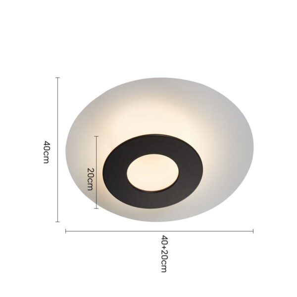 PLAFON LED KOTE C/ 40CM 24W 3000K PT/BR - Imagem 6