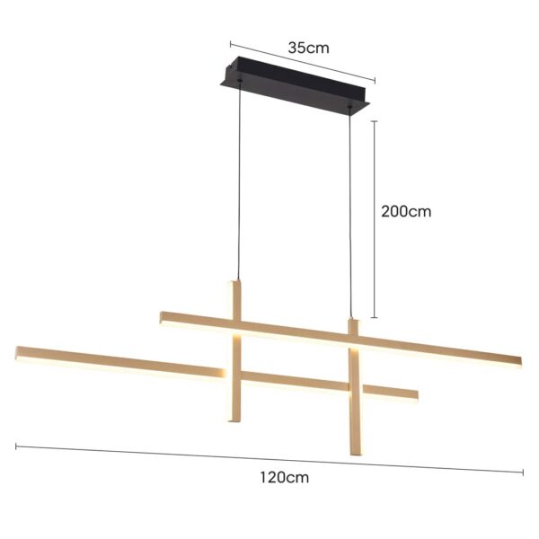 PENDENTE LED ASHI 40W 3000K OURO CHAMPAGNE - Image 8