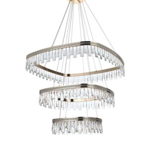 PENDENTE LED CRISTAL STENNA 40/60/80CM 88W 3000K OURO BRILHO