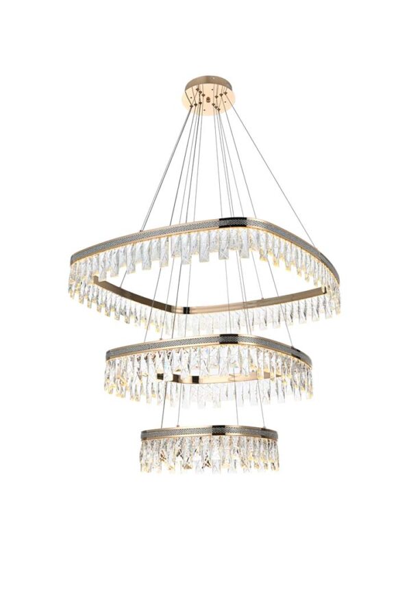 PENDENTE LED CRISTAL STENNA 40/60/80CM 88W 3000K OURO BRILHO - Image 4