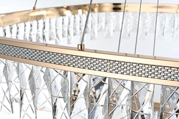 PENDENTE LED CRISTAL STENNA 40/60/80CM 88W 3000K OURO BRILHO - Image 5