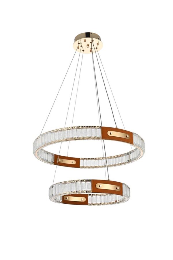 PENDENTE LED CRISTAL GULTY 40/60CM 51W 3000K OURO BRILHO - Image 2