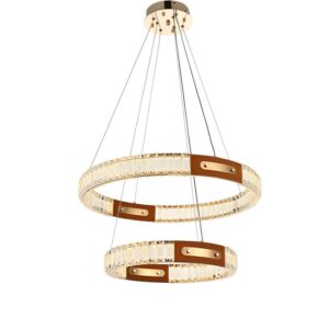 PENDENTE LED CRISTAL GULTY 40/60CM 51W 3000K OURO BRILHO