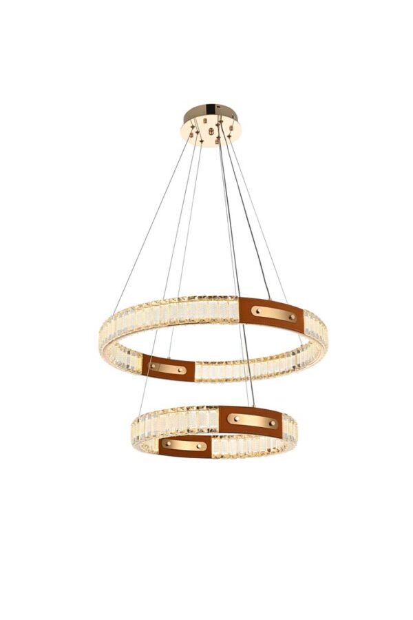 PENDENTE LED CRISTAL GULTY 40/60CM 51W 3000K OURO BRILHO