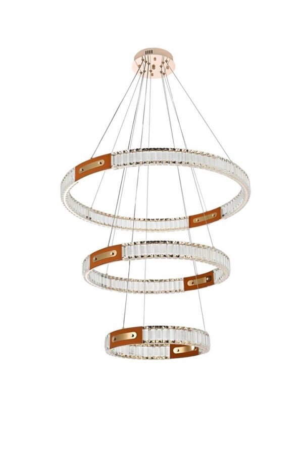 PENDENTE LED CRISTAL GULTY 40/60/80CM 98W 3000K OURO BRILHO - Image 2