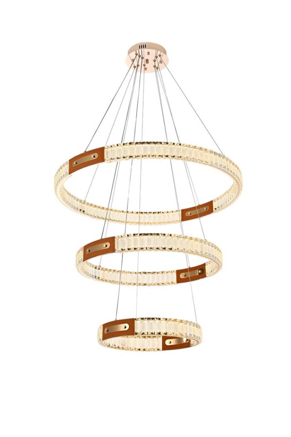 PENDENTE LED CRISTAL GULTY 40/60/80CM 98W 3000K OURO BRILHO