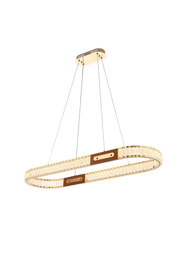 PENDENTE LED CRISTAL GULTY 30*96CM 40W 3000K OURO BRILHO