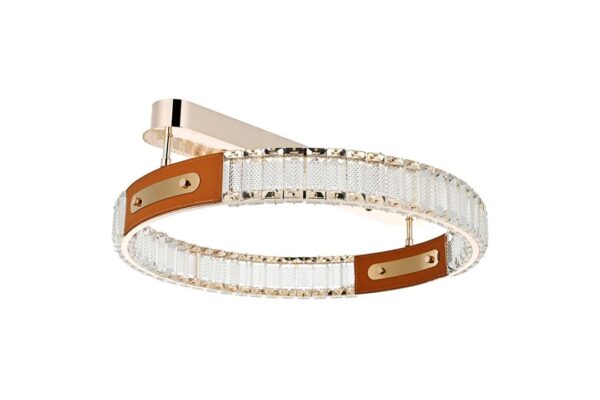 PLAFON LED CRISTAL GULTY 50CM 32W 3000K OURO BRILHO - Image 2