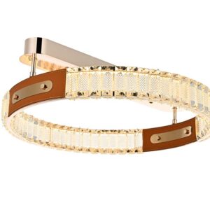 PLAFON LED CRISTAL GULTY 50CM 32W 3000K OURO BRILHO