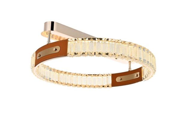 PLAFON LED CRISTAL GULTY 50CM 32W 3000K OURO BRILHO