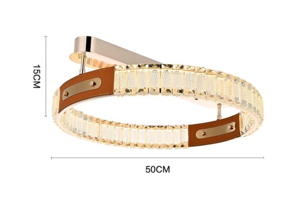 PLAFON LED CRISTAL GULTY 50CM 32W 3000K OURO BRILHO - Image 7