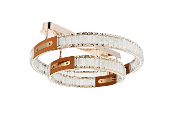 PLAFON LED CRISTAL GULTY 40/60CM 51W 3000K OURO BRILHO - Image 2
