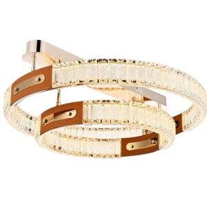PLAFON LED CRISTAL GULTY 40/60CM 51W 3000K OURO BRILHO