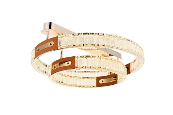 PLAFON LED CRISTAL GULTY 40/60CM 51W 3000K OURO BRILHO