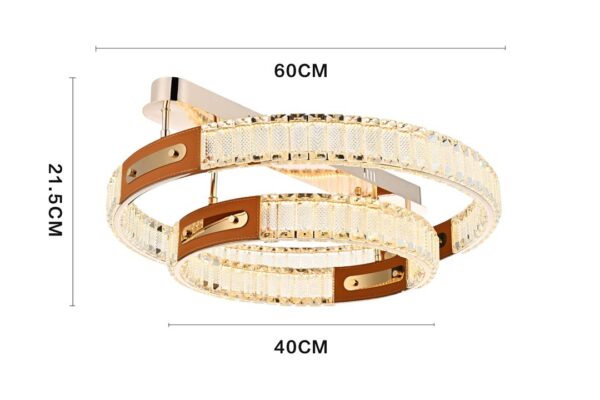 PLAFON LED CRISTAL GULTY 40/60CM 51W 3000K OURO BRILHO - Image 7