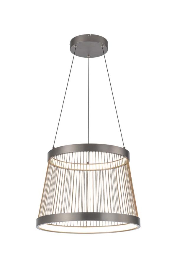 PENDENTE LED BEYS 51CM 46W 3000K CINZA/DOURADO - Image 2