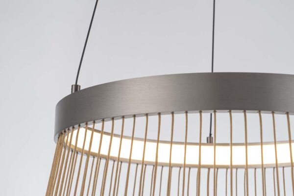 PENDENTE LED BEYS 51CM 46W 3000K CINZA/DOURADO - Image 6