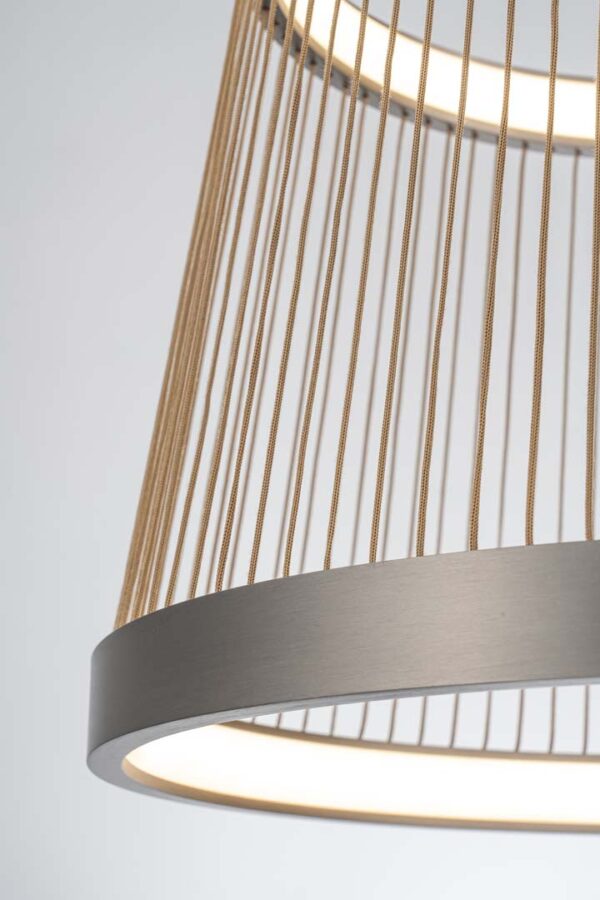 PENDENTE LED BEYS 51CM 46W 3000K CINZA/DOURADO - Image 8