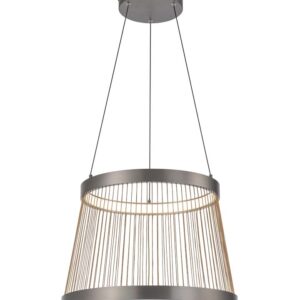 PENDENTE LED BEYS 51CM 46W 3000K CINZA/DOURADO