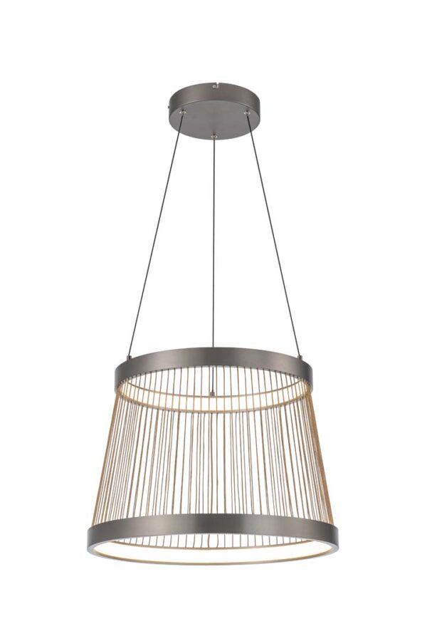PENDENTE LED BEYS 51CM 46W 3000K CINZA/DOURADO