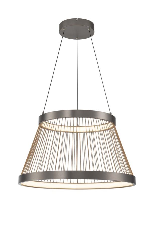 PENDENTE LED BEYS 68CM 50W 3000K CINZA/DOURADO