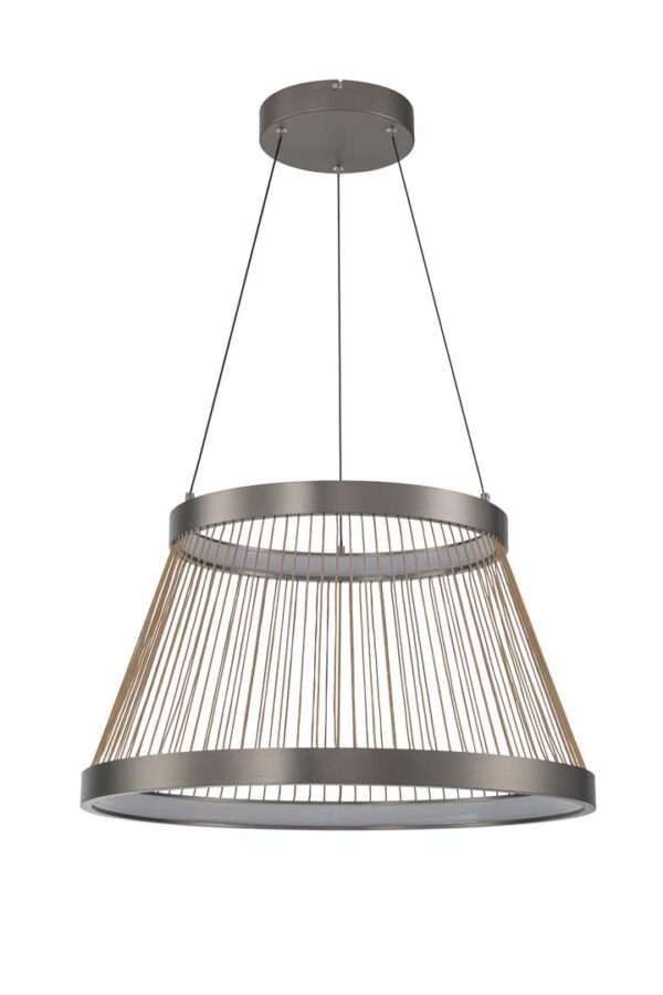 PENDENTE LED BEYS 68CM 50W 3000K CINZA/DOURADO - Image 11