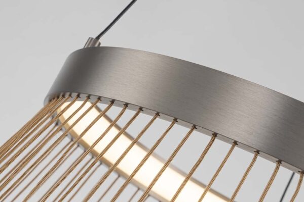 PENDENTE LED BEYS 68CM 50W 3000K CINZA/DOURADO - Image 9