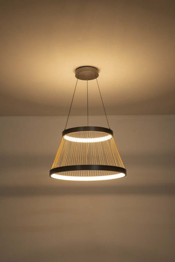 PENDENTE LED BEYS 68CM 50W 3000K CINZA/DOURADO - Image 6