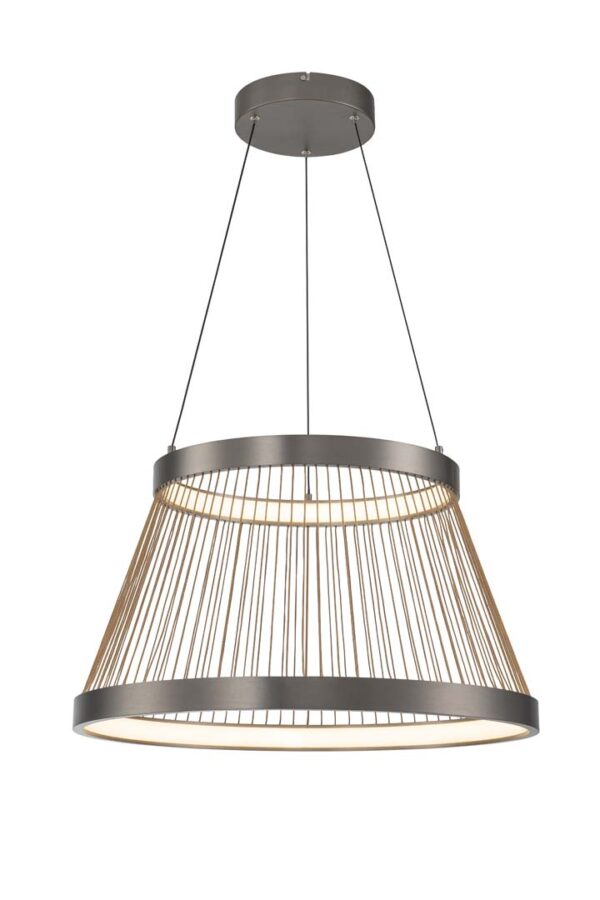 PENDENTE LED BEYS 68CM 50W 3000K CINZA/DOURADO - Image 4