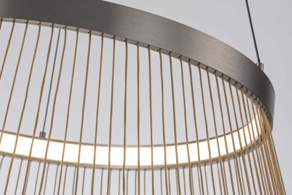 PENDENTE LED BEYS 80CM 70W 3000K CINZA/DOURADO - Image 7