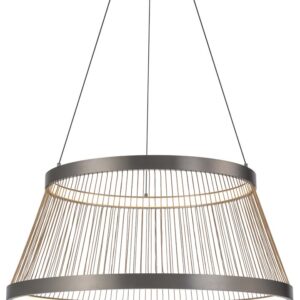 PENDENTE LED BEYS 80CM 70W 3000K CINZA/DOURADO