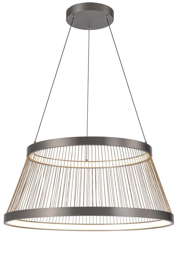 PENDENTE LED BEYS 80CM 70W 3000K CINZA/DOURADO