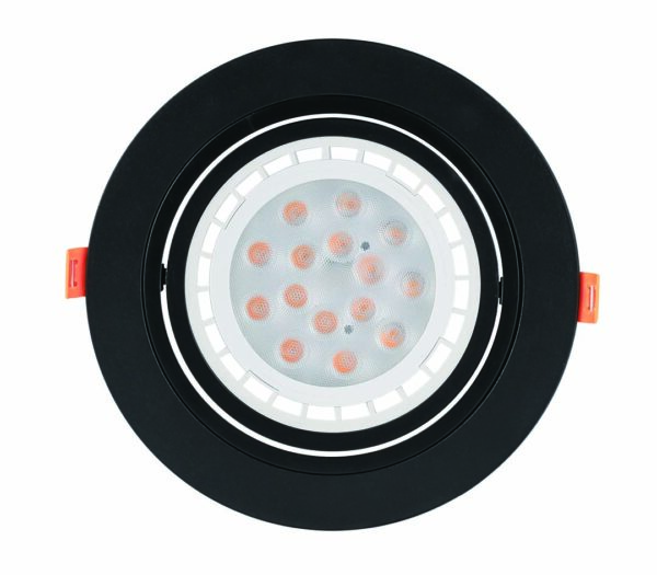SPOT PLANO EMBUTIR RED. AR111 PRETO