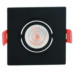 SPOT PLANO EMBUTIR QDR. MR11 PRETO