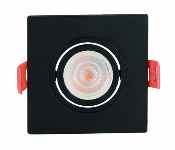 SPOT PLANO EMBUTIR QDR. MR11 PRETO