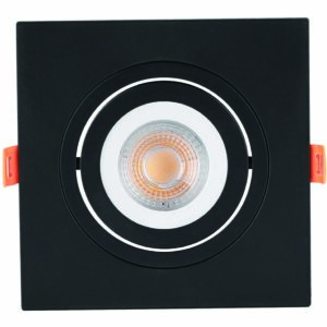 SPOT PLANO EMBUTIR QDR. PAR20 PRETO