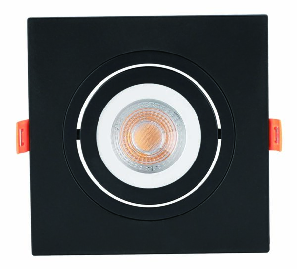 SPOT PLANO EMBUTIR QDR. PAR20 PRETO