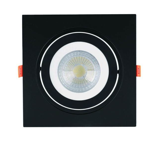 SPOT PLANO EMBUTIR QDR. PAR30 PRETO