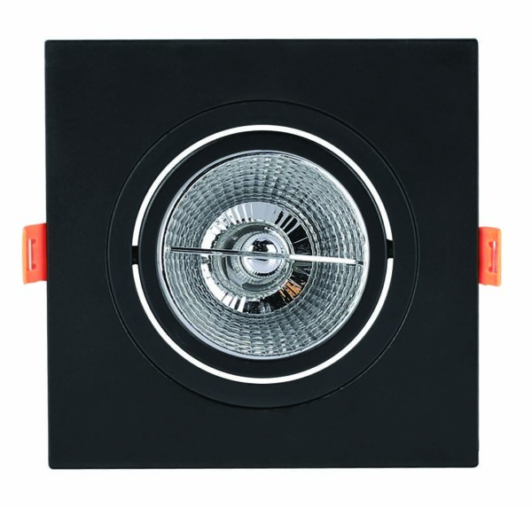 SPOT PLANO EMBUTIR QDR. AR70 PRETO