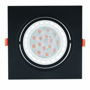 SPOT PLANO EMBUTIR QDR. AR111 PRETO
