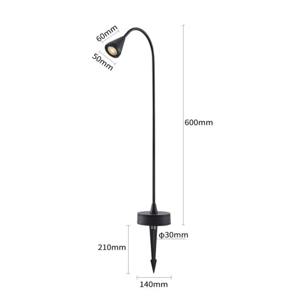LUM. LED DE JARDIM WEDI IP66 C/60CM 5W 3000K PT - Image 3