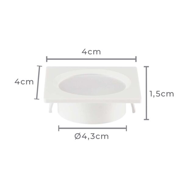 SPOT LED ALUA EMBUTIR QUAD. C/2UN 2W 4000K BR - Image 3