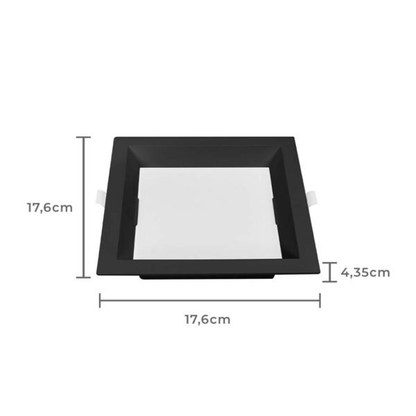PAINEL LED KAIS EMBUTIR 12W 6500K PT - Image 4